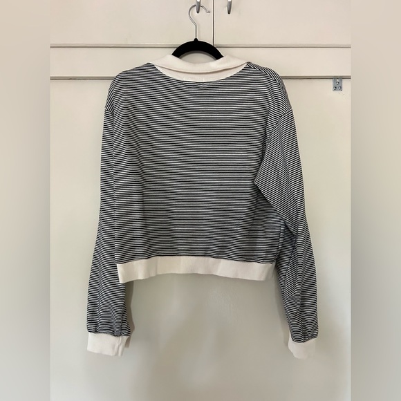 Striped Black and White Women's Top - Picture 4 of 4